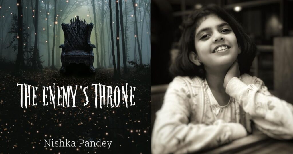 Eleven-year-old Nishika from Bangalore, India, holds her debut fantasy novel, a captivating tale of magic, betrayal, and courage that’s enchanting readers worldwide