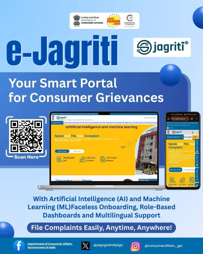 Fast, Digital, Global: e-Jagriti Portal Transforms Consumer Complaint System with 1.27 Lakh Resolutions