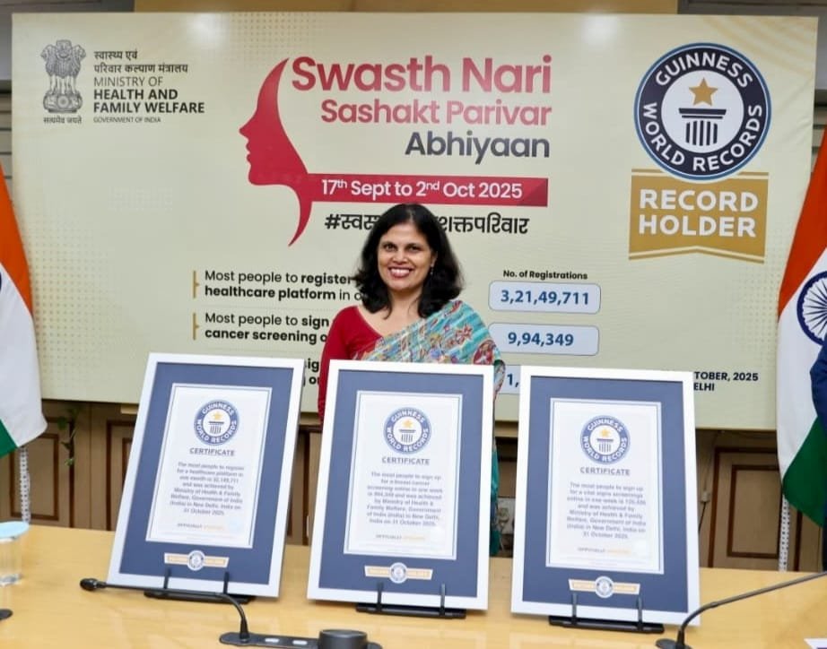 India Sets Three Guinness World Records Under ‘Swasth Nari Sashakt Parivar Abhiyaan’: A Historic Milestone for Women’s Health